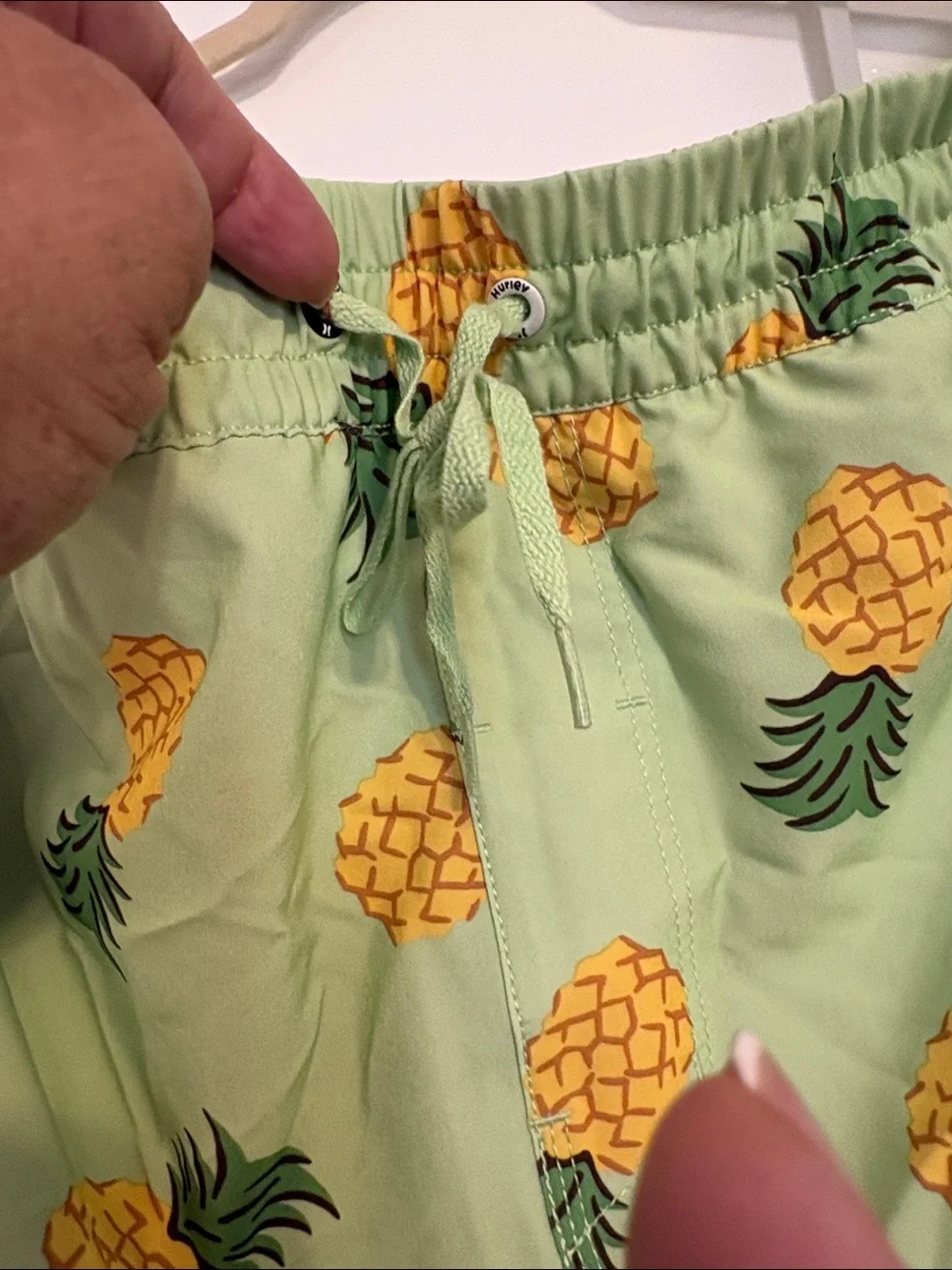 Hurley Pineapple Print Lime Green & Yellow Men's Swim Trunks